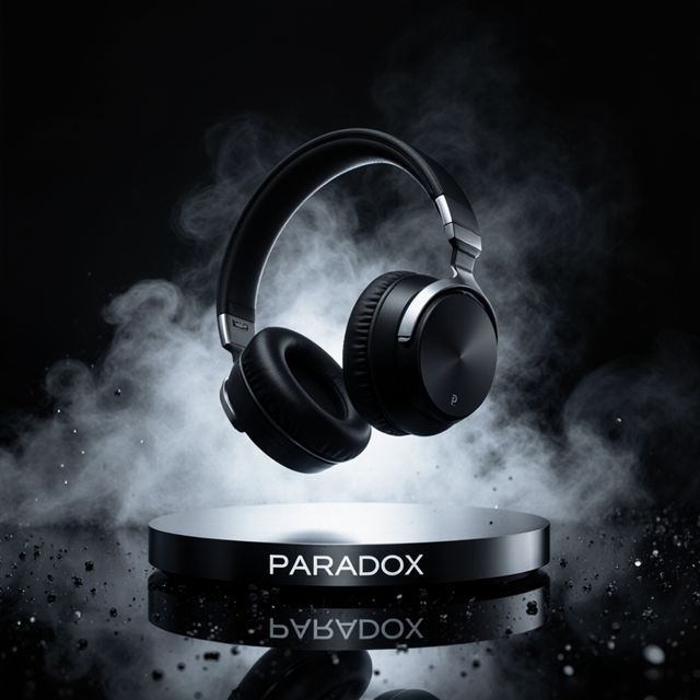 Auriculares, fotografía de producto IA